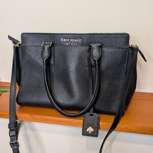 Kate Spade New York Black Saffiano Leather Satchel / Crossbody